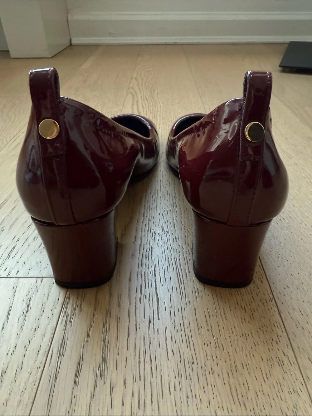 Lanvin Burgundy Patent Leather Heels